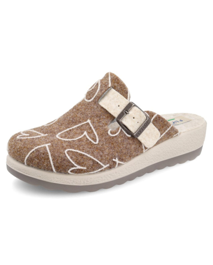 Fly flot Pantofole 44w68mr Avio in feltro con disegno stampato 
