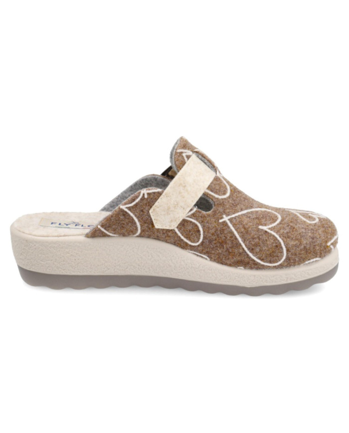 Fly flot Pantofole 44w68mr Avio in feltro con disegno stampato 
