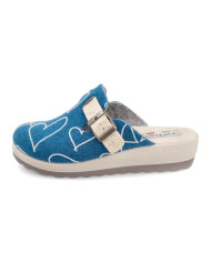 Fly flot Pantofole 44w68mr Avio in feltro con disegno stampato 
