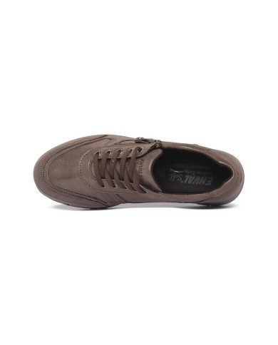 Sneaker Enval da donna color champagne con lacci e cerniera 
