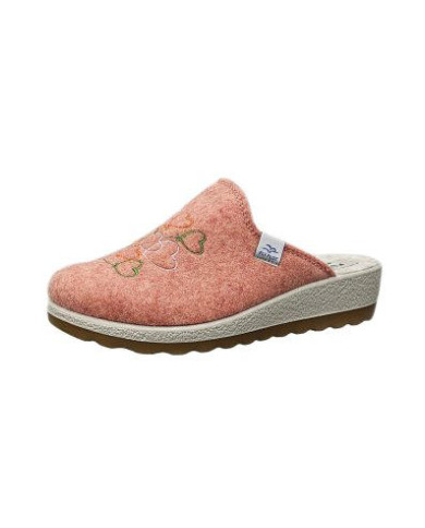 
Fly flot da donna modello Torraca pantofola beige 44z01xr in lana con disegno ricamato 
