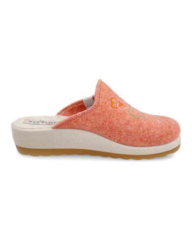 
Fly flot da donna modello Torraca pantofola beige 44z01xr in lana con disegno ricamato 

