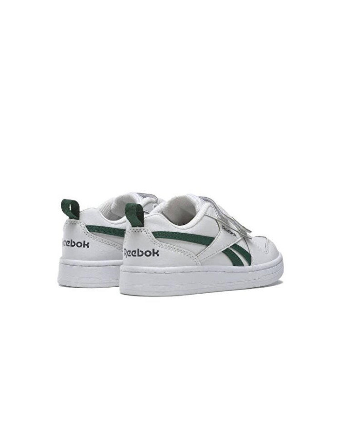 Scarpe da ginnastica da bambini bianche con logo verde e strappi REEBOK ROYAL PRIME 2.0 2V GX1451
