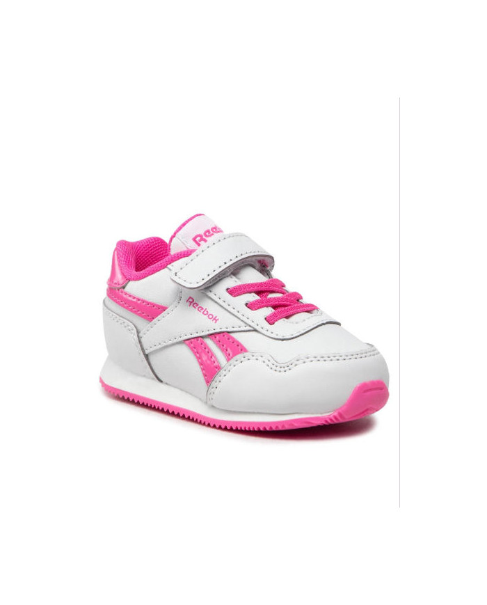Scarpe da ginnastia Reebok Royal CloseJug 3.0 1V BP bianche con tocchi di colore rosa in vernice 
