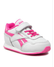 Scarpe da ginnastia Reebok Royal CloseJug 3.0 1V BP bianche con tocchi di colore rosa in vernice 
