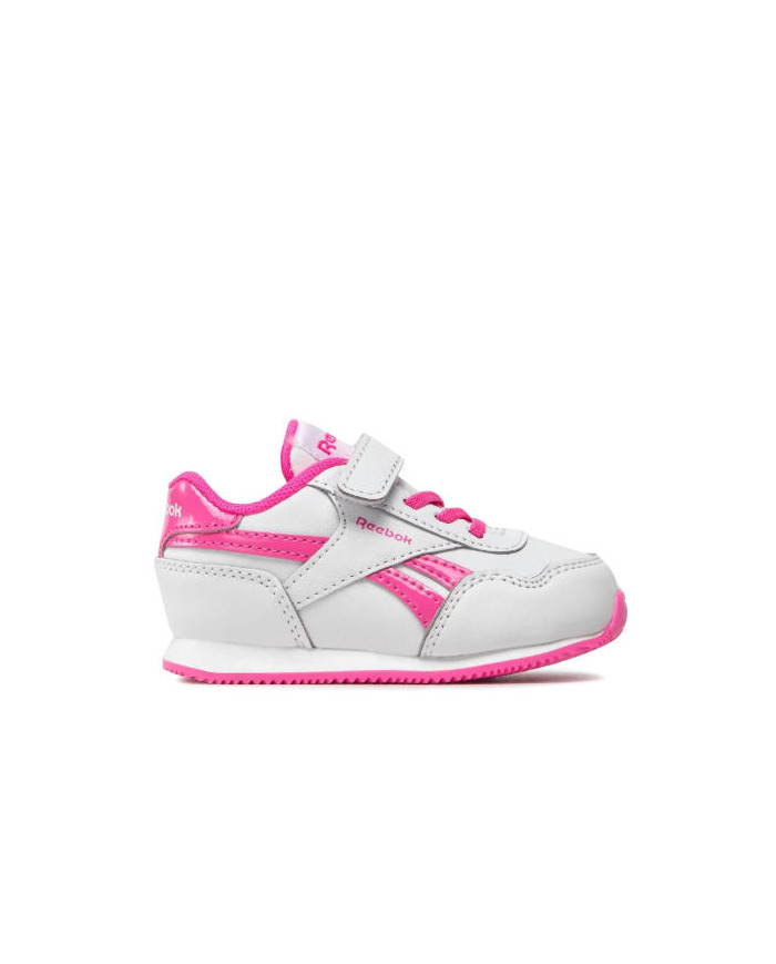 Scarpe da ginnastia Reebok Royal CloseJug 3.0 1V BP bianche con tocchi di colore rosa in vernice 
