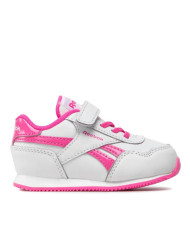 Scarpe da ginnastia Reebok Royal CloseJug 3.0 1V BP bianche con tocchi di colore rosa in vernice 
