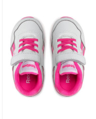 Scarpe da ginnastia Reebok Royal CloseJug 3.0 1V BP bianche con tocchi di colore rosa in vernice 
