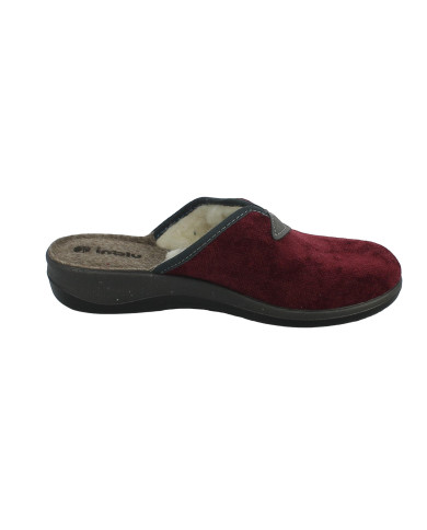 Ciabatta bordeaux foderata Inblu donna 
