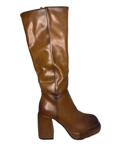 Stivale Wcubed camel o nero con tacco comodo 44820
