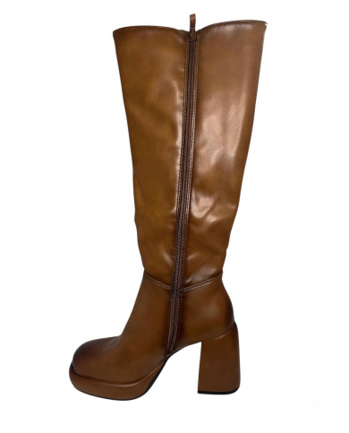 Stivale Wcubed camel o nero con tacco comodo 44820
