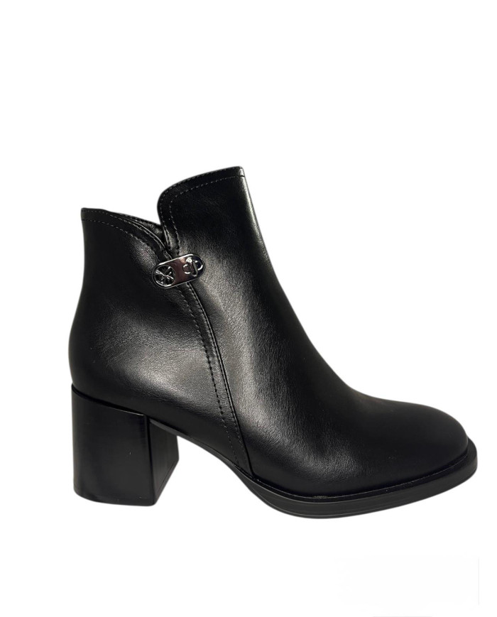 Wcubed tronchetto 44656 nero in sintetico con tacco in finto legno
