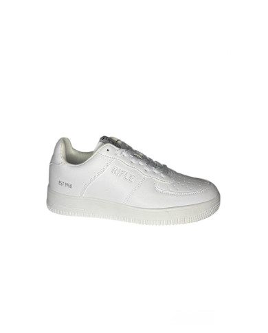 Scarpe da uomo Rifle total white on logo ricamato 
