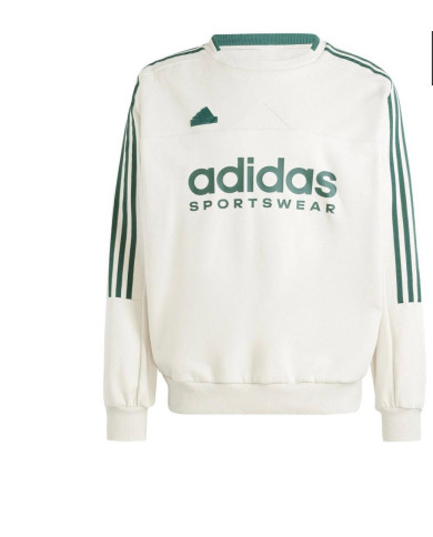 Felpa Unisex grigio chiaro/verde ADIDAS ORIGINALS Girocollo Realizzata in morbido pile di cotone con dettagli a coste Marchio ad