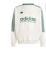 Felpa Unisex grigio chiaro/verde ADIDAS ORIGINALS Girocollo Realizzata in morbido pile di cotone con dettagli a coste Marchio ad