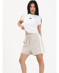 adidas short da donna beige basic con righe bianche
