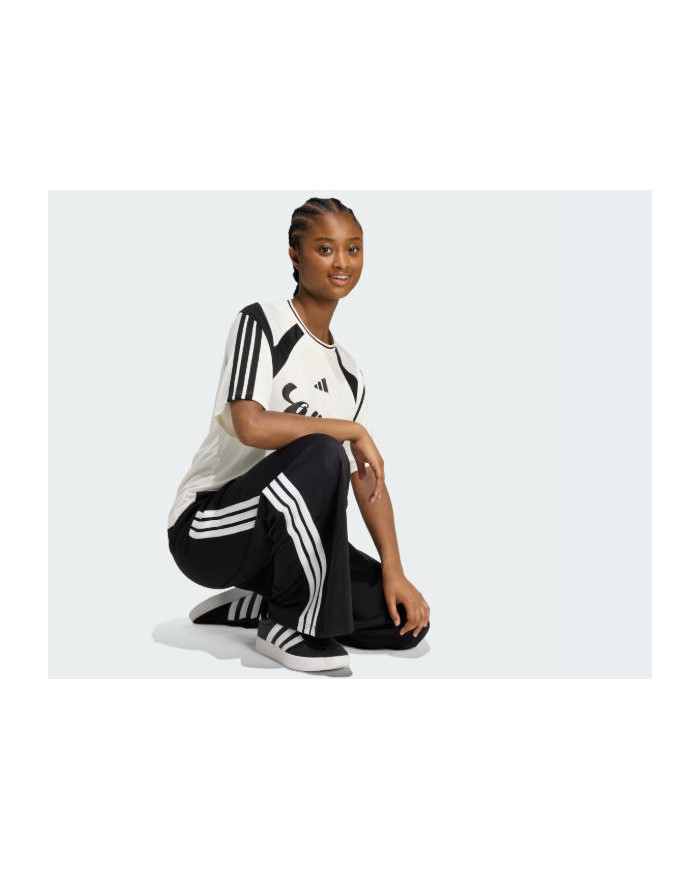 Pantaloni adidas da donna neri a palazzo a gamba larga 
