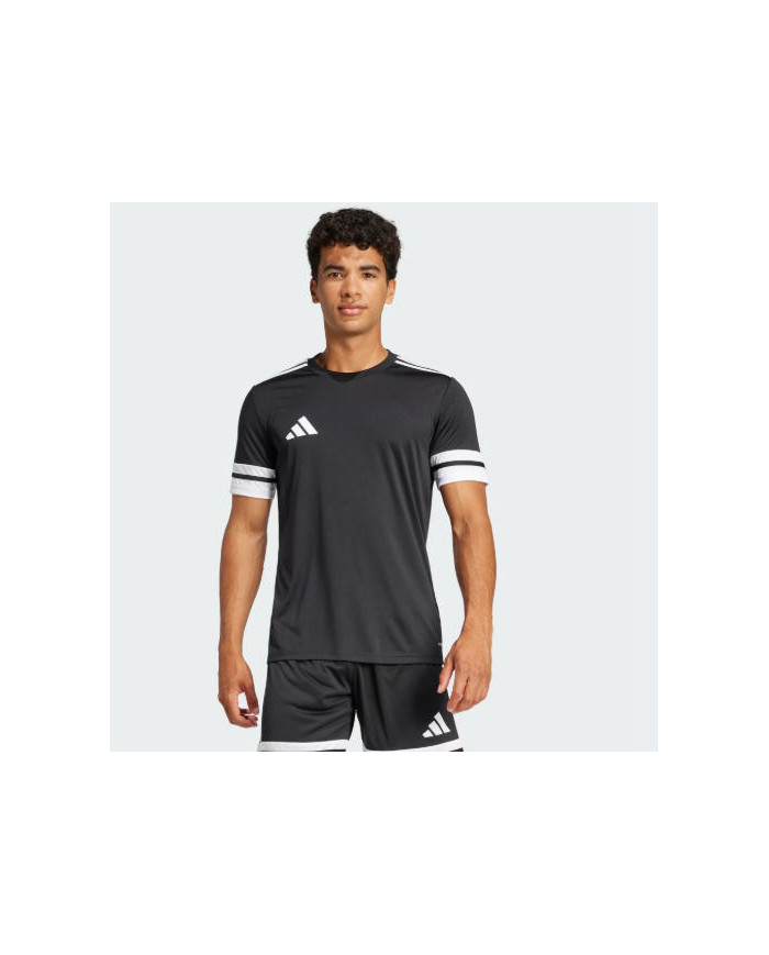 ADIDAS T-SHIRT in acetato nero con dettagli bianchi e logo stampato
