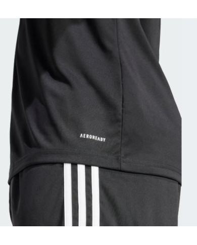 ADIDAS T-SHIRT in acetato nero con dettagli bianchi e logo stampato
