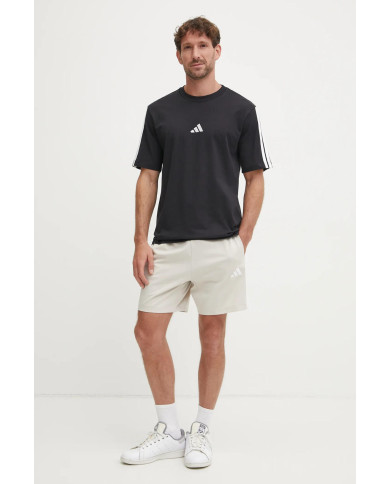 T-shirt di cotone adidas Essentials
colore maschile nero con applique
