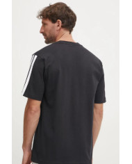 T-shirt di cotone adidas Essentials
colore maschile nero con applique
