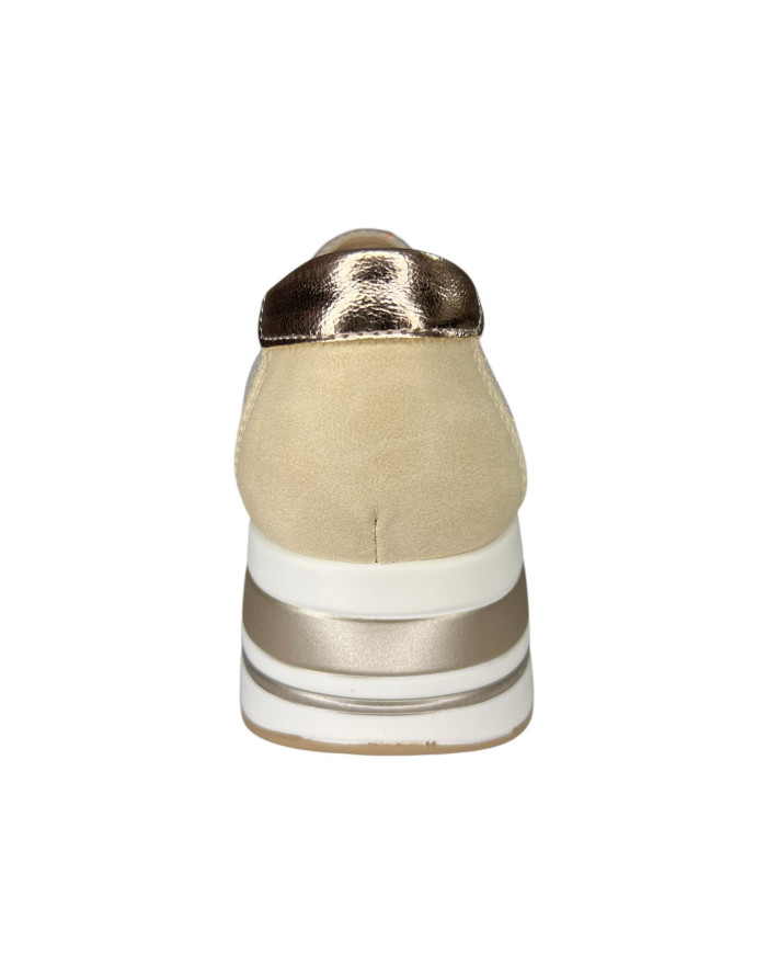 Mocassino donna con glitter e catena superiore 
