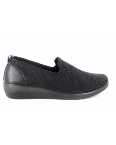 SCIOCCANTE MIN-A320 mocassino da donna colore nero e tessuto telato.
