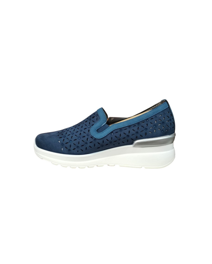 Mocassini Evaflex da donna traforati 3981 blu 
