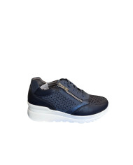 Sneakers da donna Evaflex blu 4050 con punti traforati 
