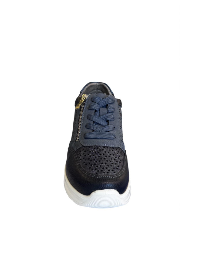 Sneakers da donna Evaflex blu 4050 con punti traforati 
