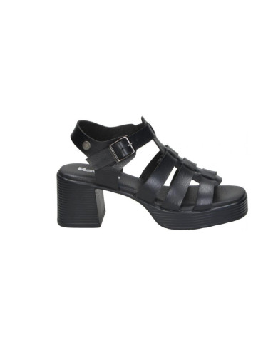 Sandali con tacco in legno nero 175095 
