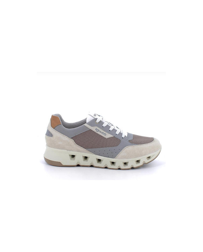 Sneakers per uomini beige con lacci
