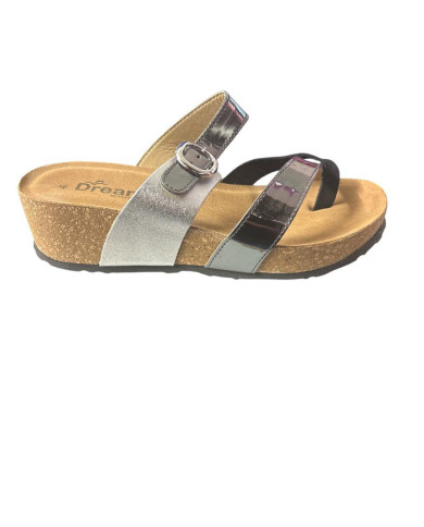 DREAM BY KI 234 CIABATTA DA DONNA DI COLORE NERO/PELTRO/ARGENTO O NERO/PELTRO
